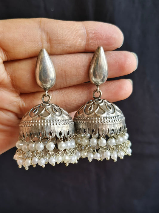 Brass jhumka pearl Earring