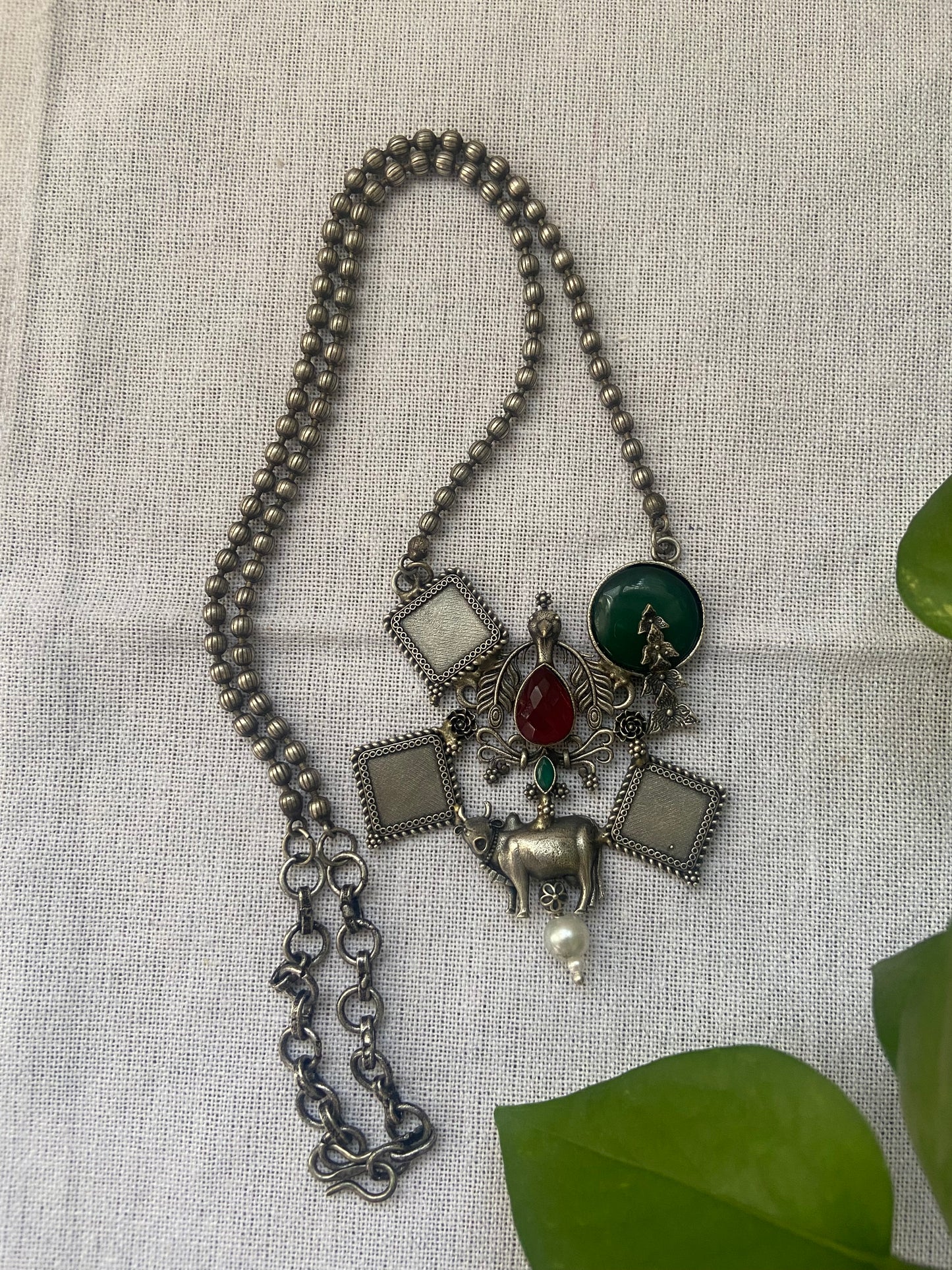 Brass long chain with pendant