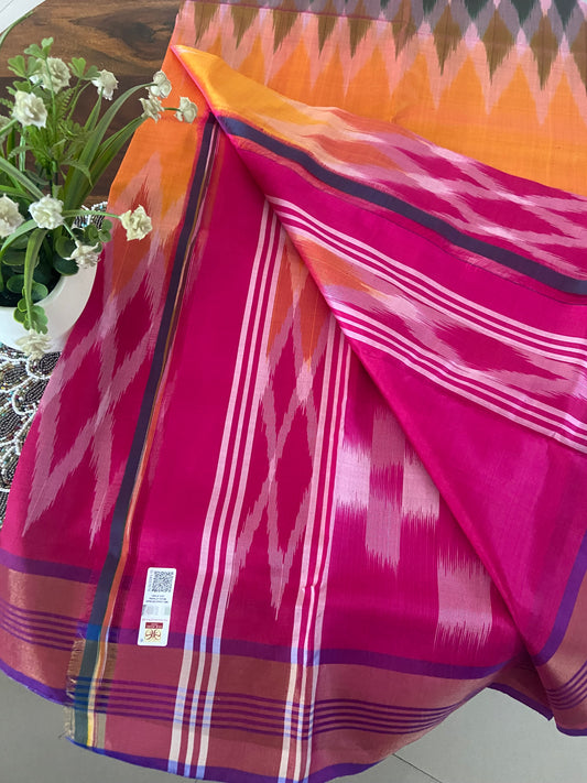 Bishnupur Ikkat Handloom pure silk saree.