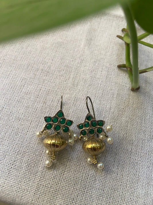 Dual tone traditional hoop earring