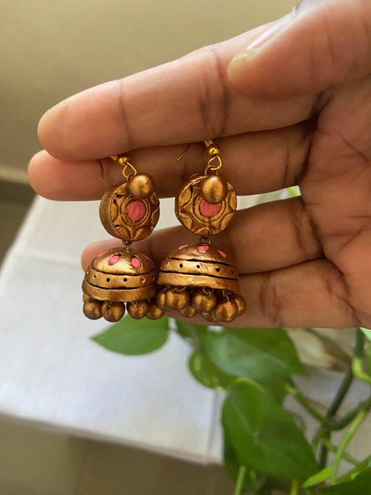 Handmade terracotta hoop earring