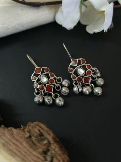 Meenakari handpainted hoop earring