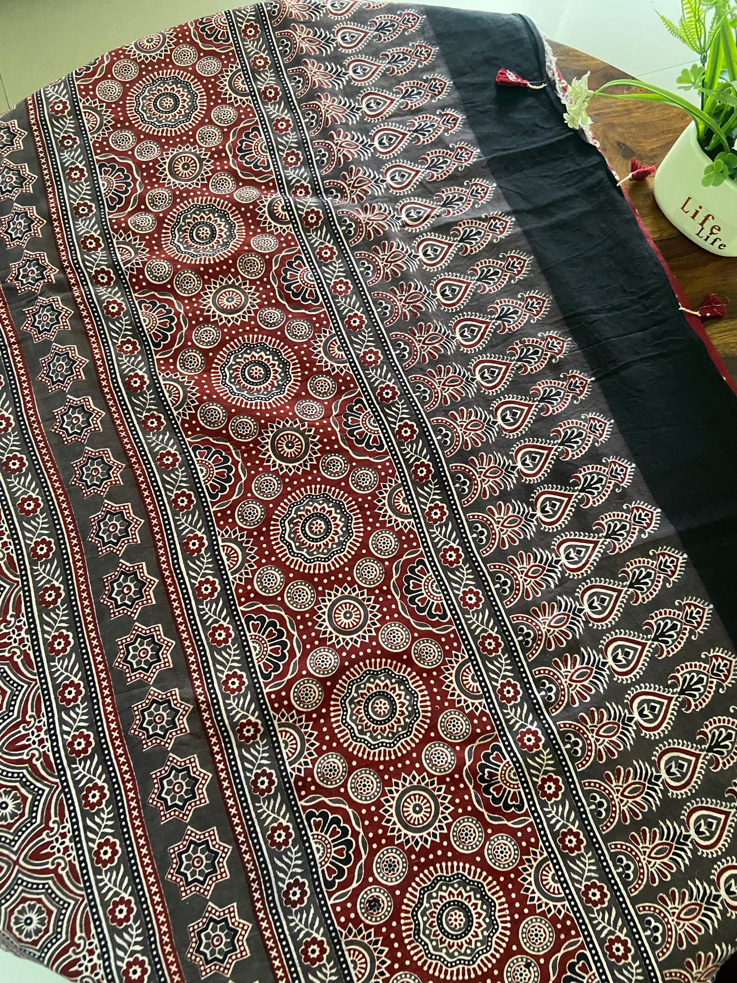 Ajrakh Bandhini cotton sarees