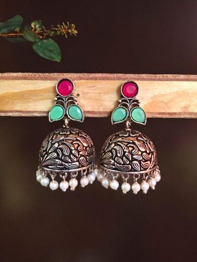 Pearl brass Jhumka