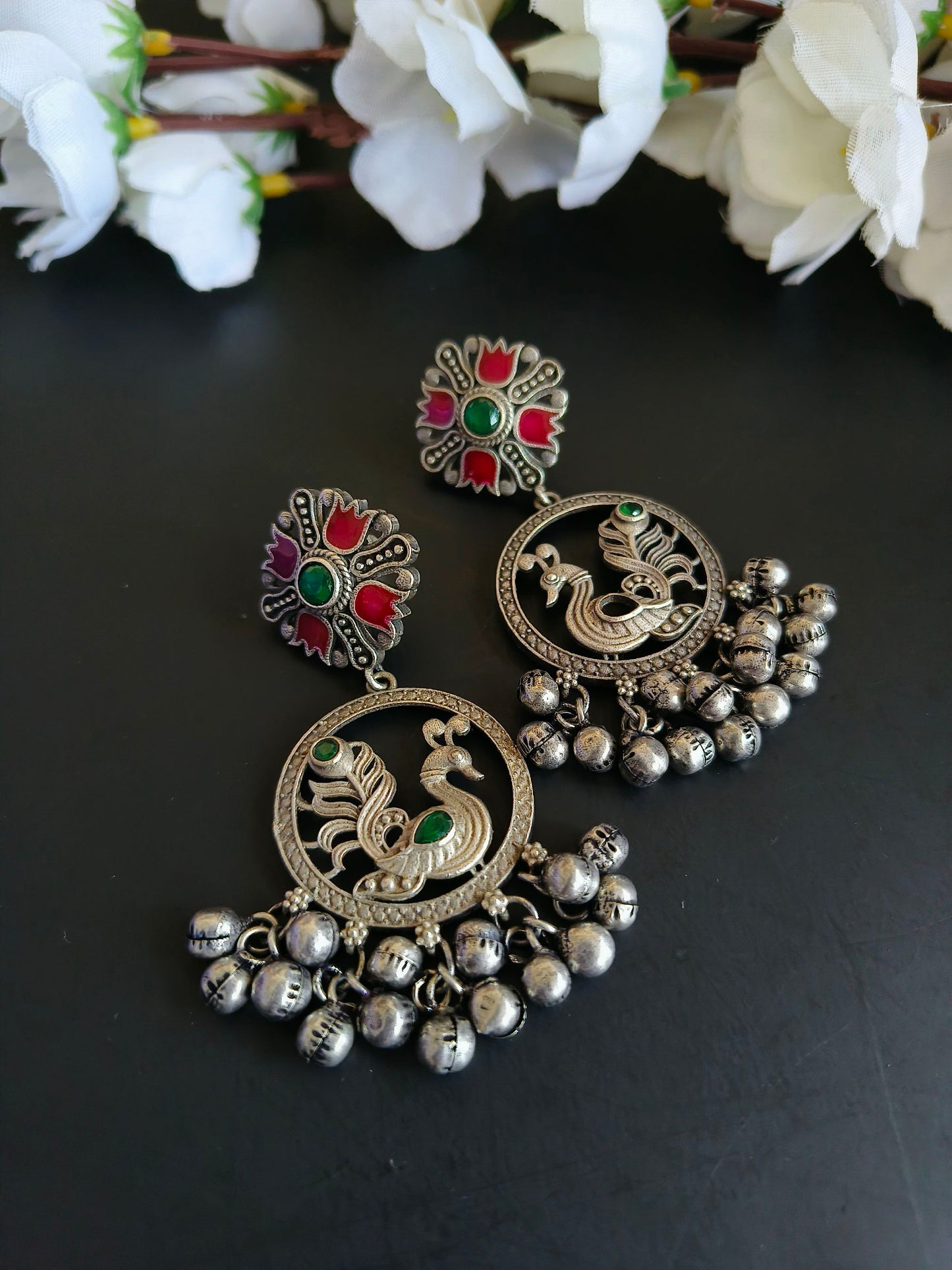 Meenakari hand painted Ghungroo earring