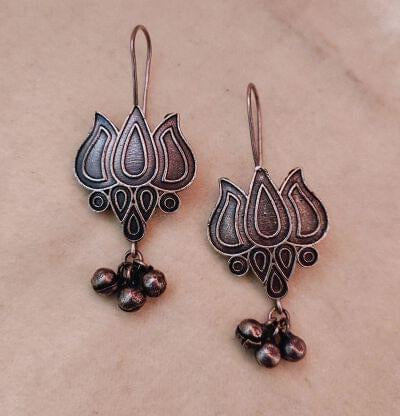 Lotus Ghungroo hoop earring