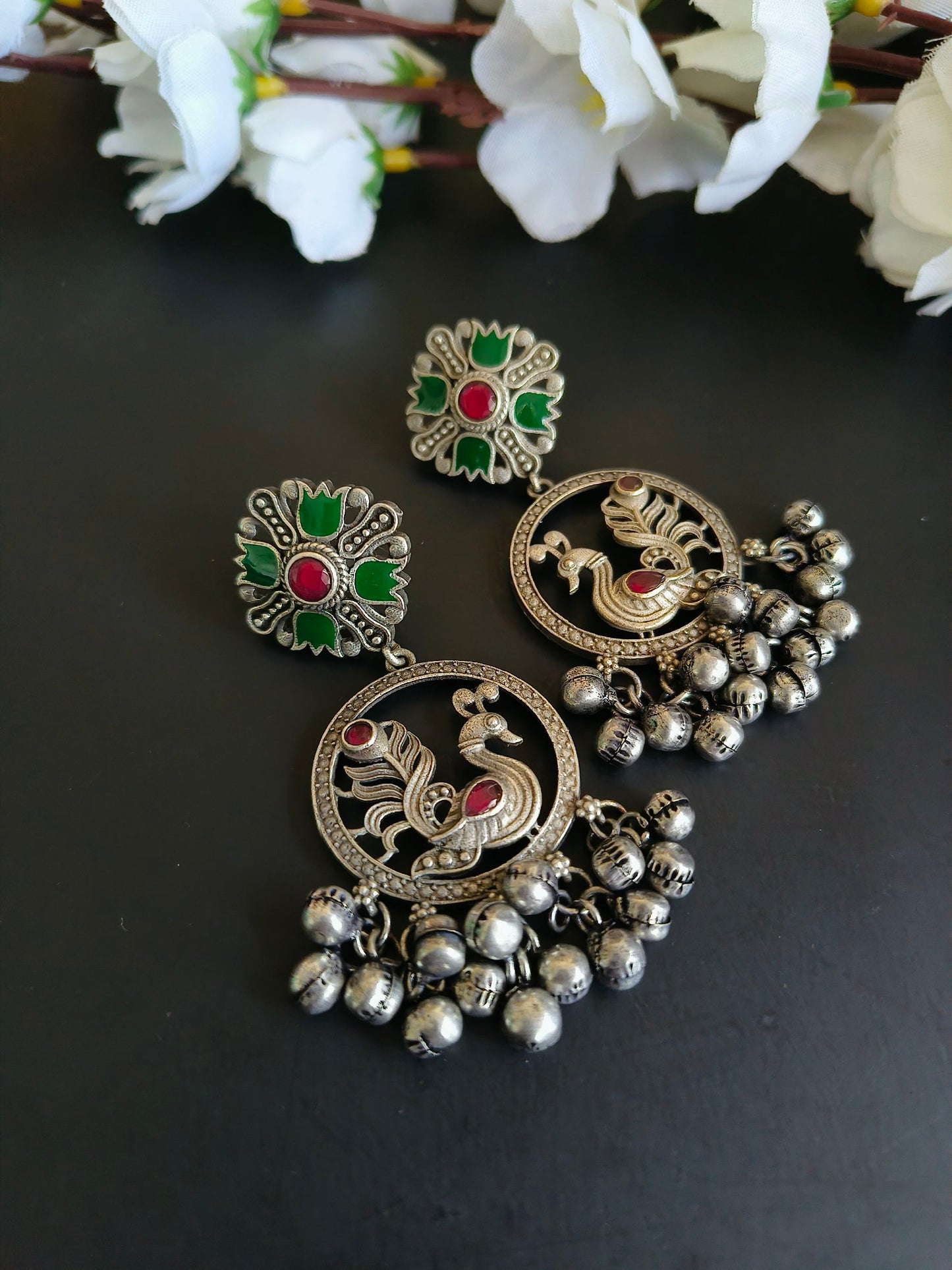 Meenakari hand painted with Ghungroo earring