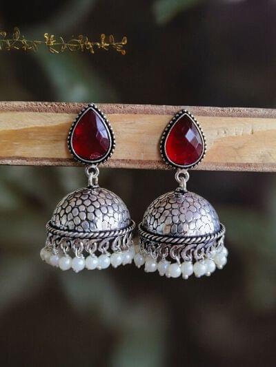 Brass pearl Jhumka