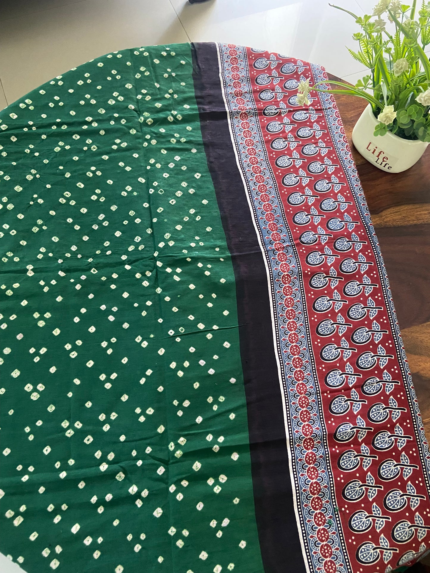 Ajrakh Bandhini cotton sarees