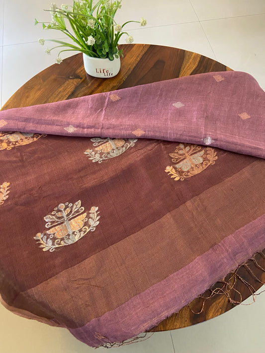 Reshom Jayashree linen handloom saree