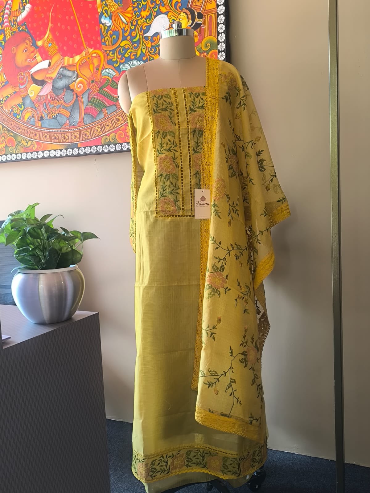 Kota embroidery 3 piece suit set