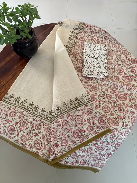 Kota Handblock printed saree