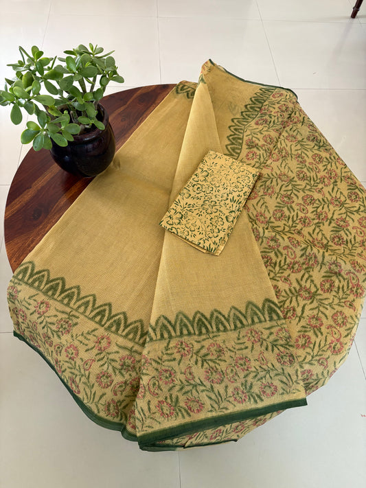 Kota Handblock printed saree