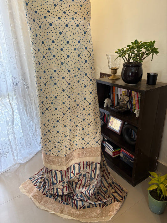 Ajrakh Dola silk top and dupatta set