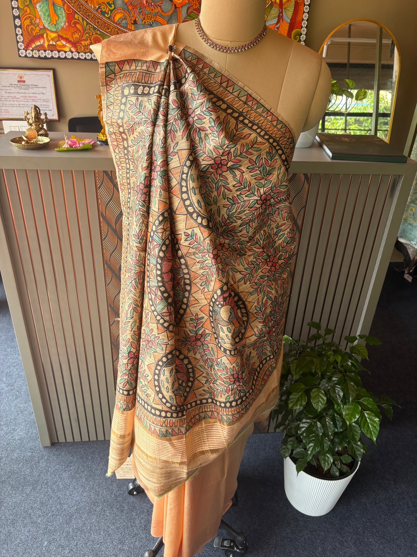 Madhubani art work saree