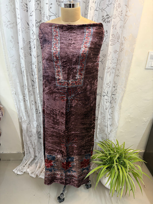 Ajrakh Velvet Kurti material