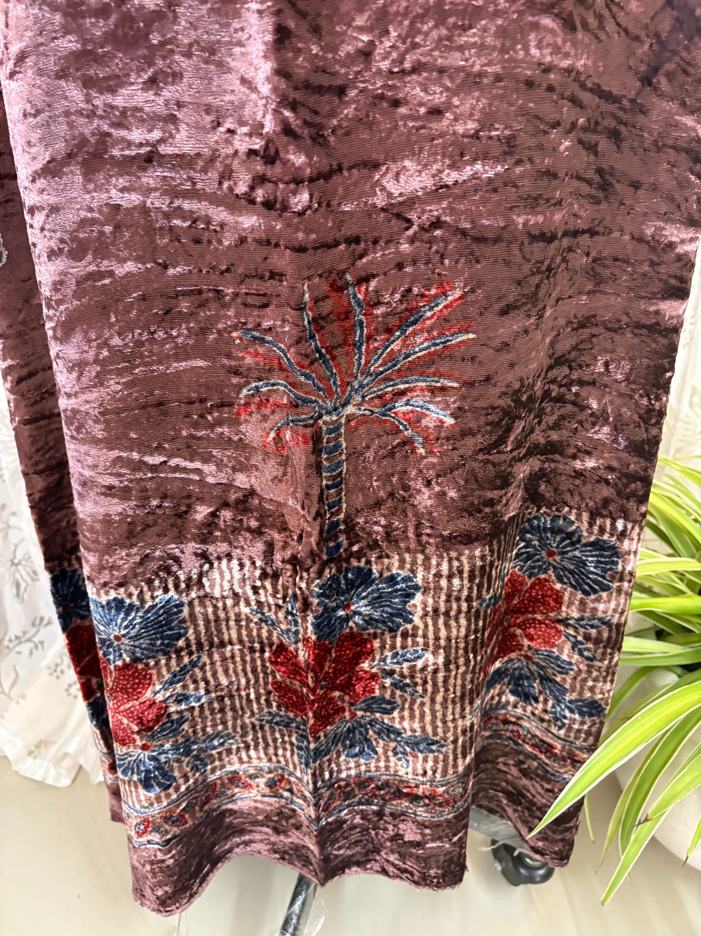 Ajrakh Velvet Kurti material