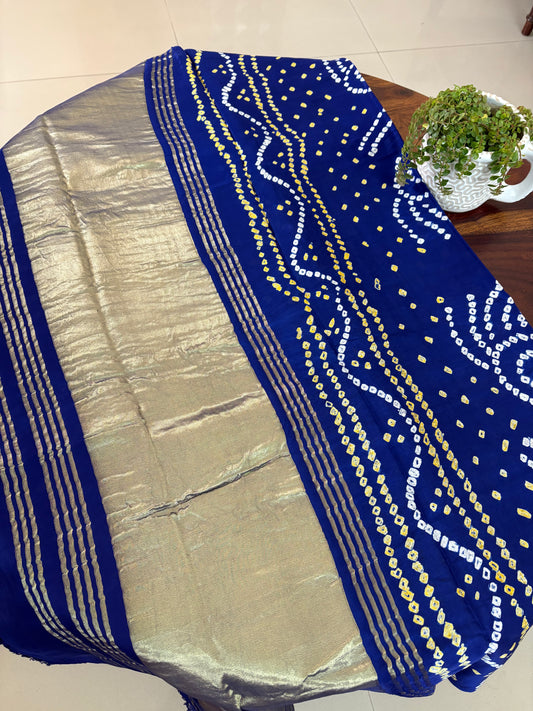 Bandhini modal silk saree( hand tye and dye)