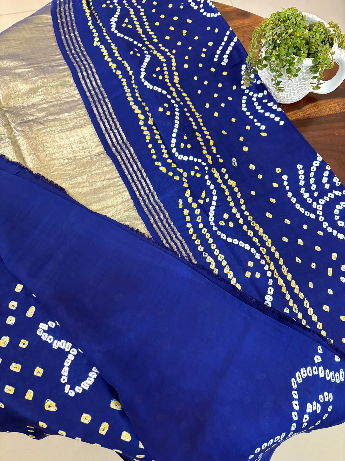 Bandhini modal silk saree( hand tye and dye)
