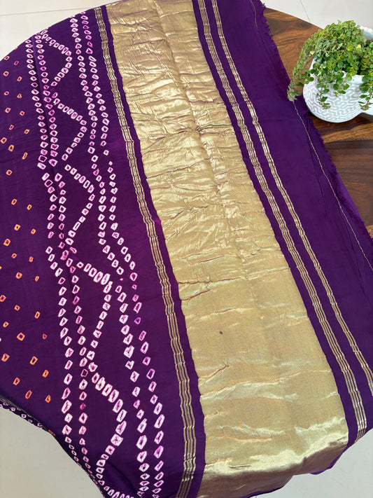 Bandhini modal silk saree( hand tye and dye )