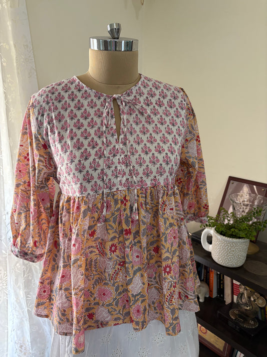 Handblock printed cotton short Kurti