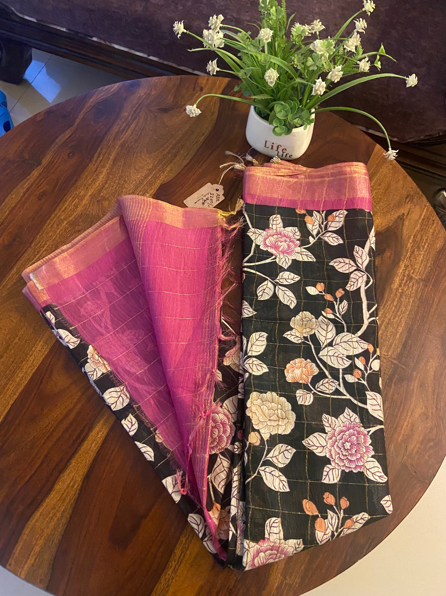 Linen semi cotton saree