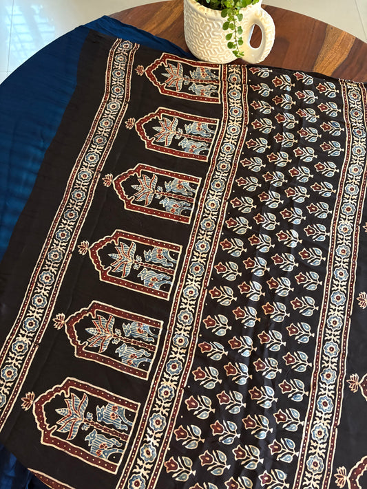 Ajrakh modal silk sarees