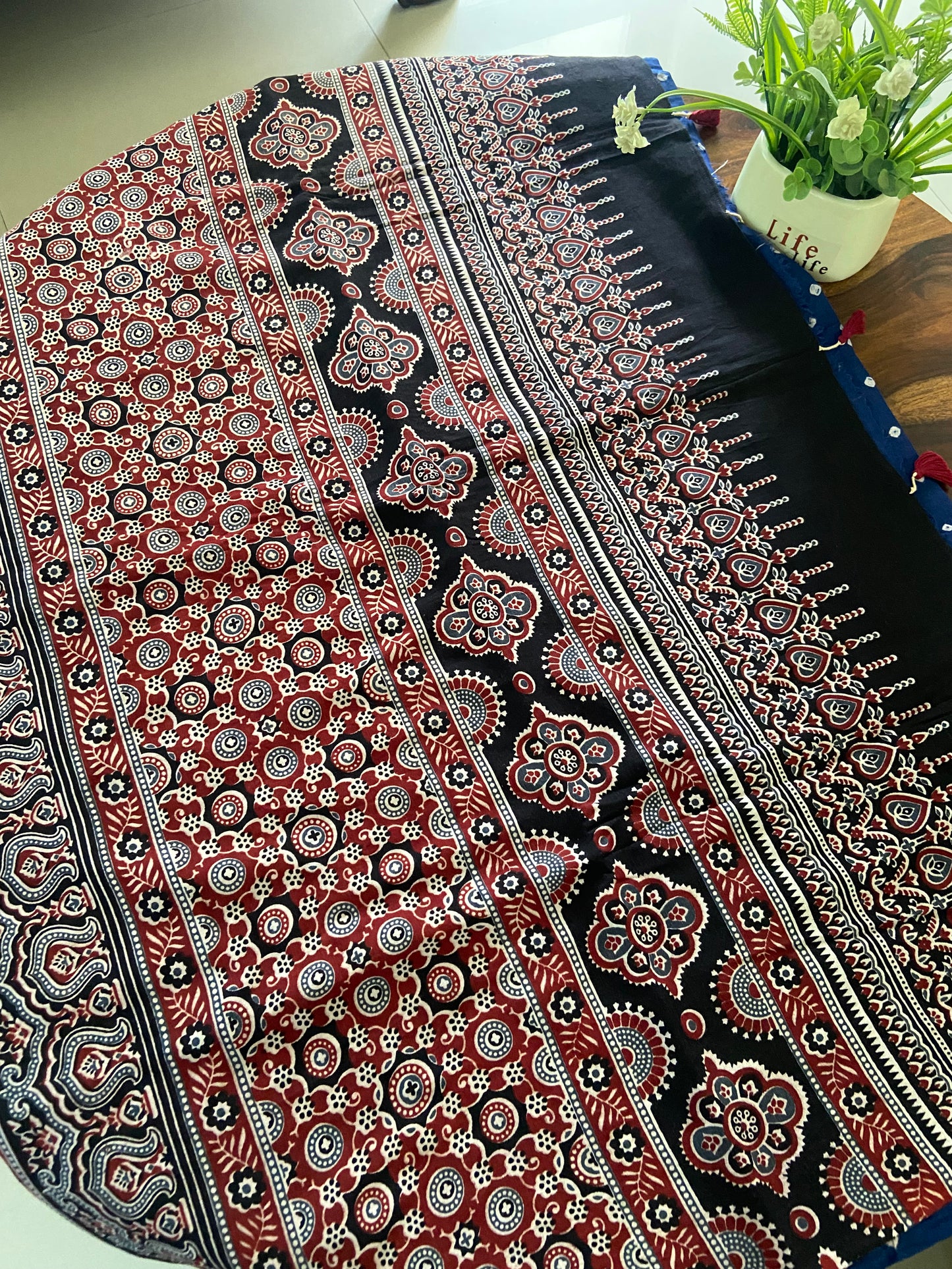 Ajrakh Bandhini cotton sarees