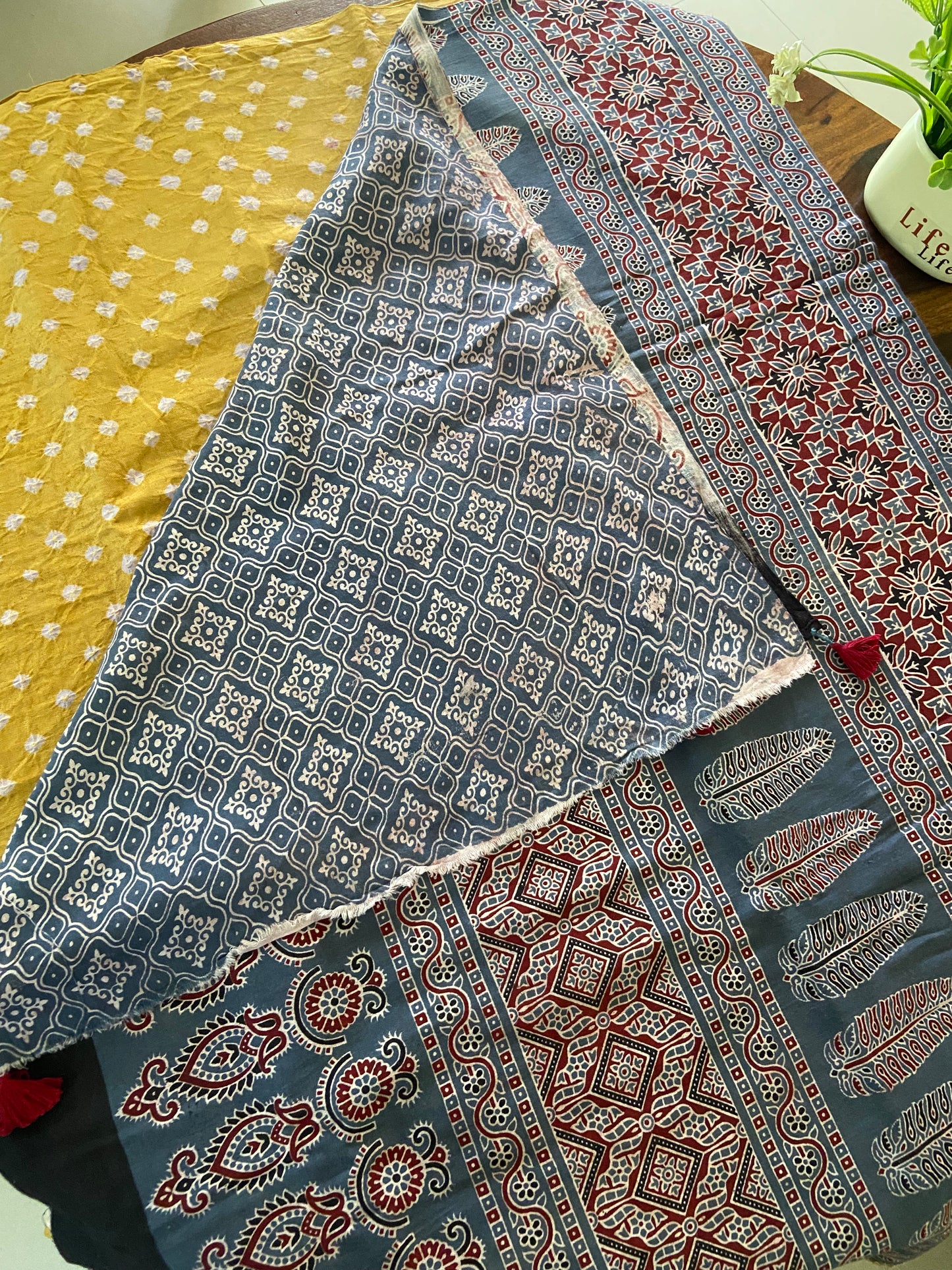 Ajrakh Bandhini cotton saree