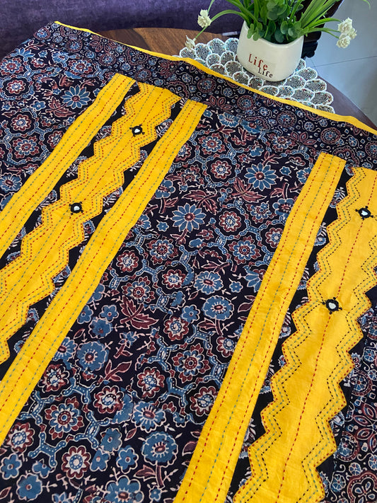 Barmer crafted ajrakh cotton saree