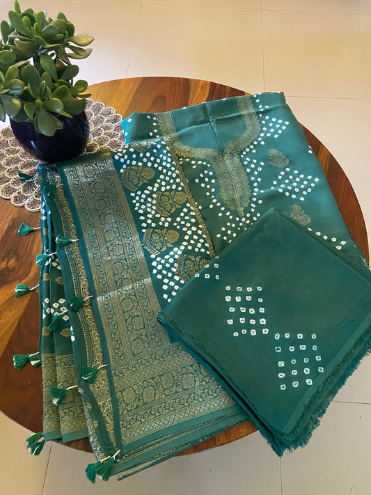 Bandhini Dola Silk 3 piece suit set