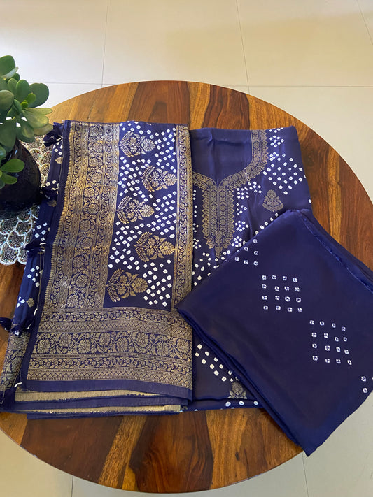 Bandhini Dola Silk 3 piece suit set