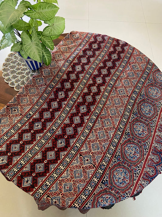 Ajrakh modal silk Handblock printed saree