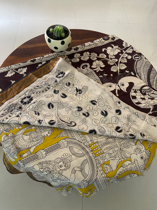 Kalamkari Chennuri silk saree with Nizam border