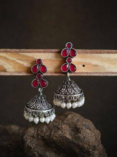 Brass with pearl Jhumka