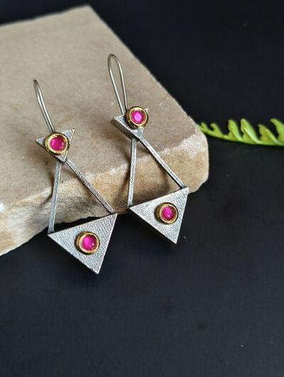 Dual shade hoop earring fusion