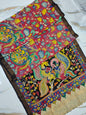 Pen Kalamkari on Banglore silk saree.