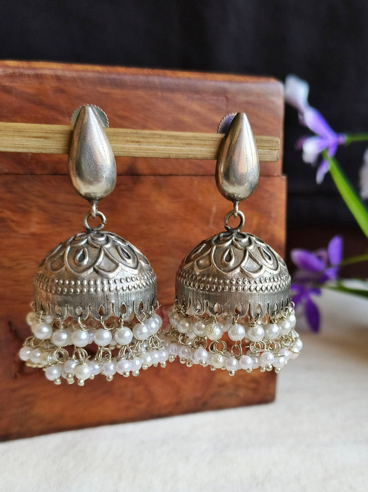 Brass jhumka pearl Earring