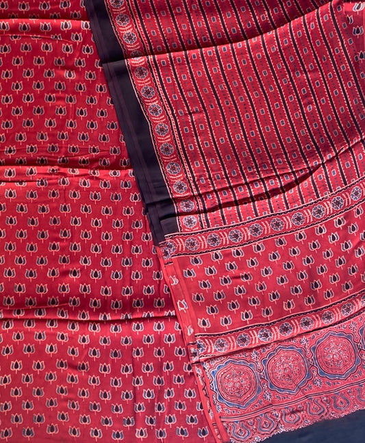 Ajrakh Modal silk suit (Top and Dupatta set)