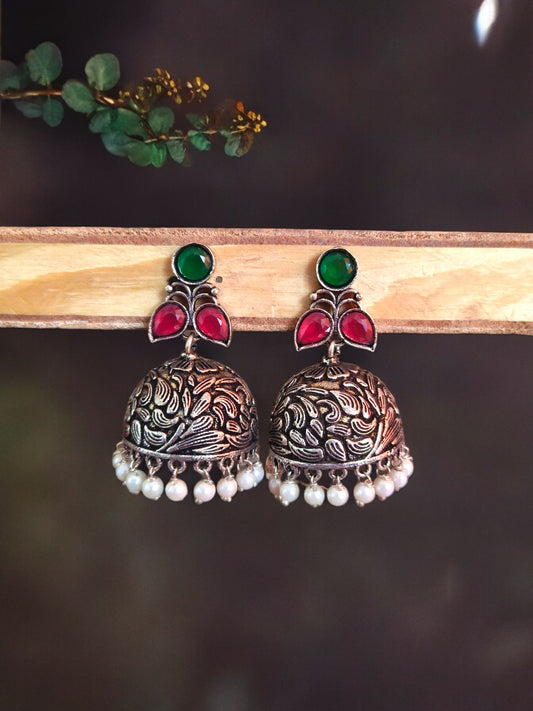 Brass pearl Jhumka