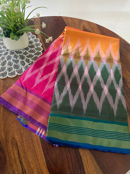 Bishnupur Ikkat Handloom pure silk saree.