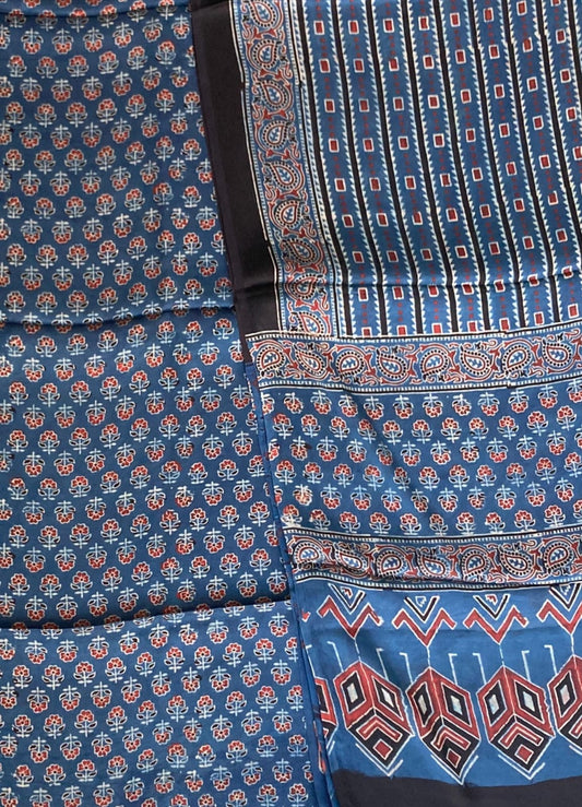Ajrakh Modal silk suit (Top and Dupatta)