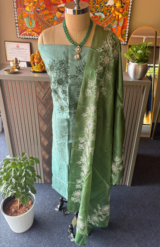 Pure Tussar silk unstitched Top and Duppatta