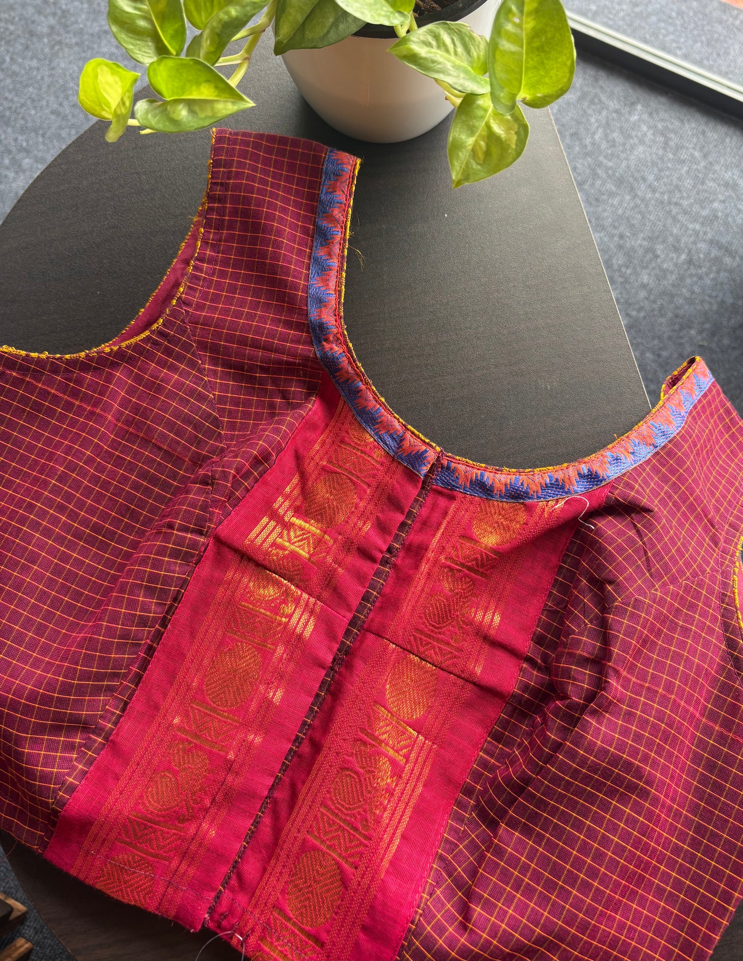 Patch cotton blouse
