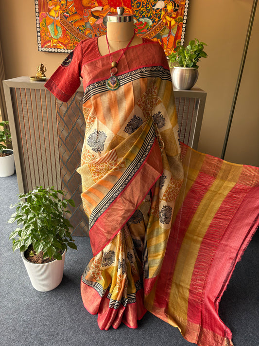 Pure Tussar silk saree