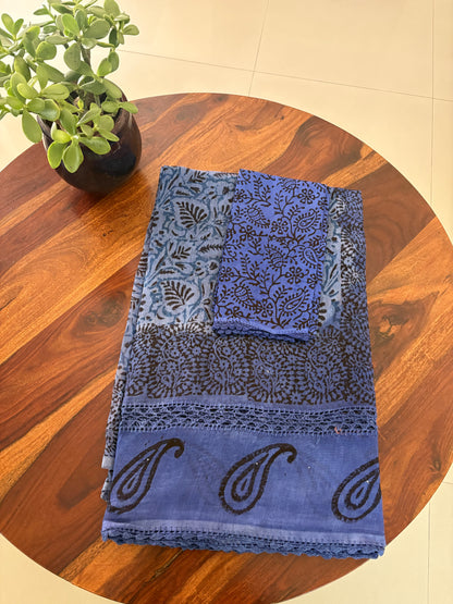 Kota crochet Handblock printed saree