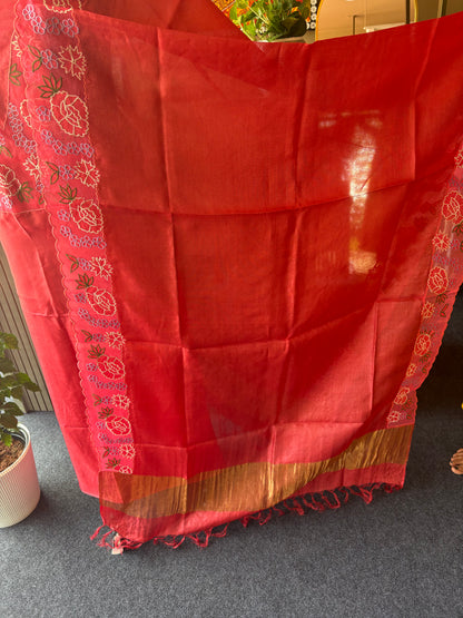Pure Tussar silk Top and Dupatta