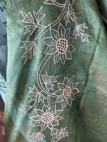 Pure Tussar silk unstitched Top and Duppatta