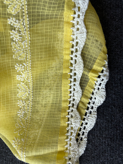 Chikankari unstitched three piece suit set