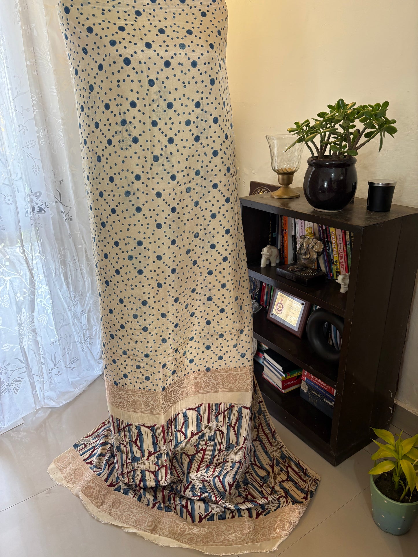 Ajrakh Dola silk top and dupatta set